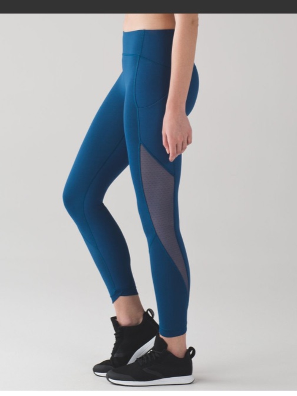 LULULEMON Sole Training Crop Leggings 10 Poseidon Blue